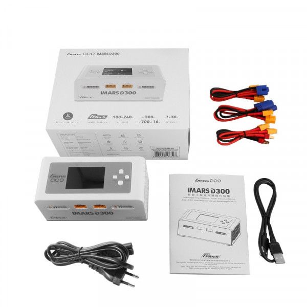 Gens Ace IMARS D300 G-Tech Channel AC/DC 300W/700W RC Battery Charger-EU White
