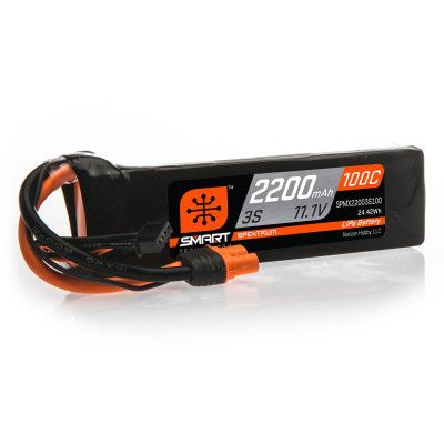 SPECKTRUM 11.1V 2200mAh 3S 100C Smart LiPo Battery: IC3