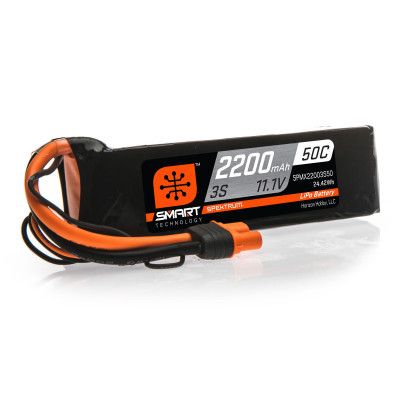 SPECKTRUM 11.1V 2200mAh 3S 50C Smart LiPo Battery: IC3